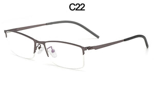 Business Men Titanium Alloy Semi Frameless Glasses Frame S6607 Classic Women Spectacles Prescription Frames With Spring Hinges