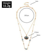 Load image into Gallery viewer, Vintage Fashion Evil Eye Necklace Pendant Clavicle Chain Statement Long Necklace Women Accessory Collares De Moda Bijoux