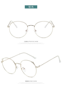 Retro Cat Ear Glasses Frame Fashion Ladies Glasses Round Glasses Korean Glasses Frames Ladies Decorative Glasses