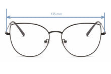 Load image into Gallery viewer, metal clip on sunglasses 33077 cateye shape optical glasses frame with clip on removable polarized sunglasses lenses for women