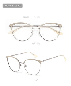 Cat Eye Round Decorative Glasses Optical Female Computer Prescription Eyewear For Myopia Reading Retro Women's Eyeglasses Frames