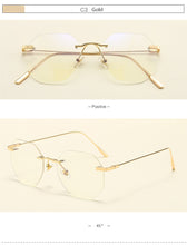 Load image into Gallery viewer, Women Rimless Alloy Glasses Frame, Women Ultralight Cat Eye Eyeglasses Frames, Prescription Presbyopia Myopia Optical Glass