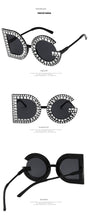 Load image into Gallery viewer, 2022 Trend Letter Sunglasses Female Oversized Sun Glasses Women Luxury Brand Spray Paint Diamond Frame Flash Shades Eyeglasses