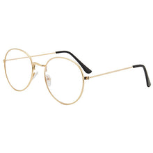 Load image into Gallery viewer, Flat Mirror Metal Eyewear Women Girls Solid Color Decorative Glasses Metal Round Spectacle Frame Fashion Retro Glasses Frame