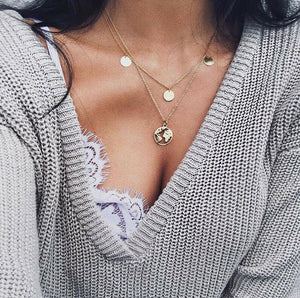 BOHO Bohemian Gold Necklaces For Women Coin Heart Flower Star Choker Pendant Necklace 2020 Ethnic Female Jewelry Gift