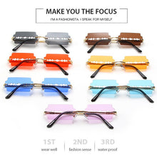 Load image into Gallery viewer, New Fashion Lady Rimless Square Blade Sunglasses Women Men Vintage Small Sun Glasses Female UV400 Frameless Punk Sunshades