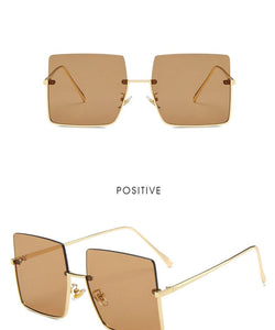 2022 Sunglasses Women Luxury Sun Glasses For Women Glasses Retro Brand Square Sunglasses Women Metal Half Frame Eyewear