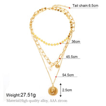 Load image into Gallery viewer, 2020 Gold Long Chain Necklace Chokers For Women Multilayer Geometric Cross Pendant Necklaces Boho Maxi Statement Party Jewelry