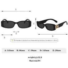 Load image into Gallery viewer, Cool B Logo Rectangle Sunglasses Women Fashion 2022 Brand Designer Color Gradient Lens Sun Glasses Party Beach Glasses UV400