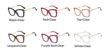 Load image into Gallery viewer, anti blue light glasses Transparent Square Optical computer glasses women Brand blue light  Big frame Clear Cat eye women&#39;s