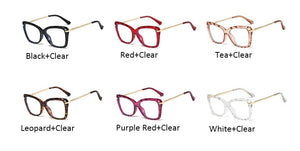 anti blue light glasses Transparent Square Optical computer glasses women Brand blue light  Big frame Clear Cat eye women's