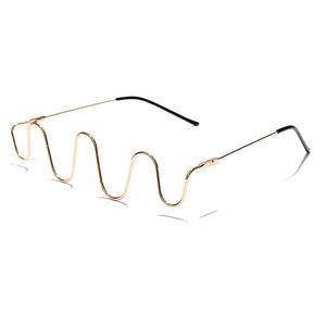 Luxury Fashion Diamond eyeglasses Alloy Frame for Women green and Red Pink Gem Lensless Chain Pendant Half Frame glasses