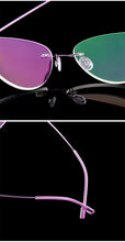 Load image into Gallery viewer, Women Titanium alloy Screwless Rimless Cat Eye Glasses Frame, Ultralight Frameless Optical Frames For Prescription Myopia F860