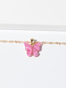 Cute Butterfly Pendant Necklace for Women Cocktail Party Statement Necklace Steet Style Korean Fashion Necklace Jewelry Gifts