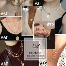 Carica l&#39;immagine nel visualizzatore di Gallery, 17KM Fashion Multi Layer Lock Portrait Pendants Necklaces For Women Gold Metal Key Heart Necklace New Design Jewelry Gift