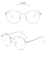 Load image into Gallery viewer, Transparent Glasses Frames Women Retro Oversized Optical  Eyeglasses Female Fashion Irregular Metal Myopia Frame