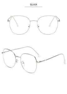 Transparent Glasses Frames Women Retro Oversized Optical  Eyeglasses Female Fashion Irregular Metal Myopia Frame