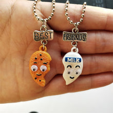 Carica l&#39;immagine nel visualizzatore di Gallery, Fashion Best Friends Honey Love Couple Pendant Necklace 2 Pcs/ Set Rainbow Broken Heart BFF Good Friends Friendship Jewelry Gift