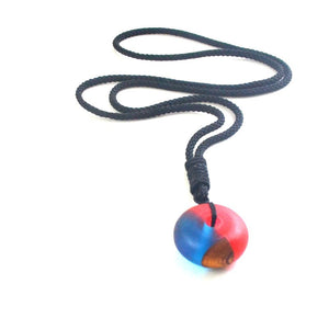 men'woman s fashionable wood resin necklace pendant, woven rope chain, hot - selling jewelry gifts