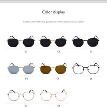 Load image into Gallery viewer, New Vintage Gold Sunglasses Men Square Metal Frame Silver Brown Black Small Sun Glasses Female Unisex Summer Style Shades
