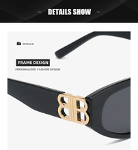Load image into Gallery viewer, rectangle sunglasses women men BB high quality brand designer green tea leopard small sun glasses oculos de sol