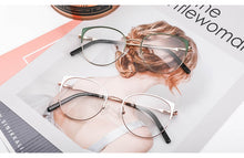 Load image into Gallery viewer, Metal Glasses Frame Women New Fashion Cat Eye Round Glasses Vintage Optical Eyewear Myopia Alloy Prescription Eyeglasses