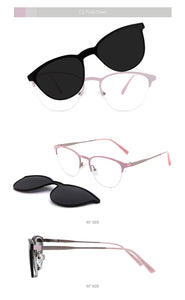 Retro Cateye Polarized Sunglasses Women Clip on Brand Designer Optical Myopia Eyeglass Frame Magnetic Glasses