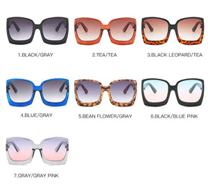 New Fashion Oversized Women Sunglasses Brand Designer Plastic Female Big Frame Gradient Sun Glasses UV400 gafas de sol mujer