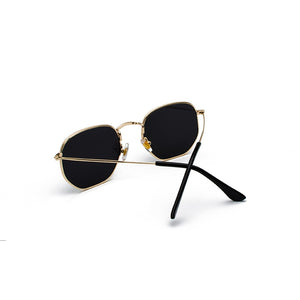 New Vintage Gold Sunglasses Men Square Metal Frame Silver Brown Black Small Sun Glasses Female Unisex Summer Style Shades