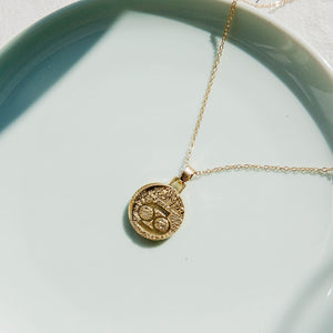 Gold Color 12 Constellation Coins Necklaces & Pendants Women Virgo Taurus Leo Short Chain Necklace Girls Gemini Celestial