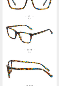 Acetate Women's Glasses Frame Men's Transparent Eyeglasses Optical Myopia Fashion Spectacle Frame Glasses Without Degree