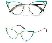 Load image into Gallery viewer, Optical Anti Blue Light Glasses Frames Women Prescription Glass Myopia Cat Eye Metal Fake Round Glasses Women&#39;s Eyewear UV400