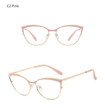 Load image into Gallery viewer, Ralferty Retro Glasses Frame For Women Anti Blue Myopia Prescription Optic Women&#39;s Glasses Decorative Cat Eye Frames oculos