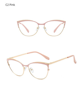 Ralferty Retro Glasses Frame For Women Anti Blue Myopia Prescription Optic Women's Glasses Decorative Cat Eye Frames oculos