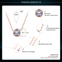 Load image into Gallery viewer, Double Fair Shiny Pendant Necklaces For Women Classical Round Crystal Choker Necklace Rose Gold Plated Fashion Jewelry