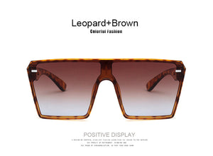 2022 Fashion Oversized Square Sunglasses Retro Gradient Big Frame Sun Glasses For  Women One Piece Gafas Shade Mirror Clear Lens