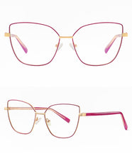 Load image into Gallery viewer, Peekaboo anti blue light cat eye glasses frame women vintage metal gold pink female prescription glasses for computer clear lens