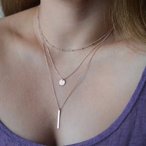 Multilayer Necklaces & Pendants For Women Gold/Silver Color Long Chain Female Pendant Necklace Fashion Jewelry Collier Femme