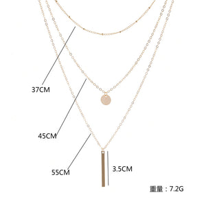 Multilayer Necklaces & Pendants For Women Gold/Silver Color Long Chain Female Pendant Necklace Fashion Jewelry Collier Femme