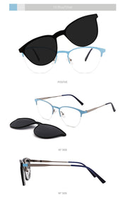 Retro Cateye Polarized Sunglasses Women Clip on Brand Designer Optical Myopia Eyeglass Frame Magnetic Glasses