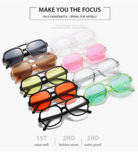 Carica l'immagine nel visualizzatore di Gallery, Luxury Sunglasses Women Classic Yellow Lens Square Sun Glasses Female Vintage Round Sunglass Goggles Lady Outdoor Beach Eyewear