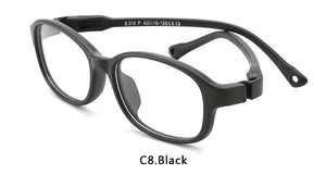 Square Unisex TR90 Flexible Ultralight Glasses Frame Kids Optical Clear Silicone Eyeglasses Boy Girls UV400