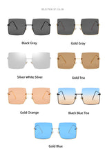 Load image into Gallery viewer, 2022 New Fashion Lady Oversize Half Frame Metal Square Sunglasses Women Luxury Eyewear oculos de sol feminino Sun Glasses UV400