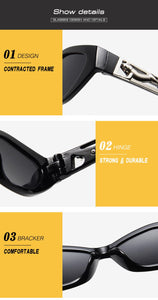 Retro Small Frame Polygon Cat Eyes Women Sunglasses Brand Designer Fashion Cheetah Decoration Ladies Sun Glasses UV400