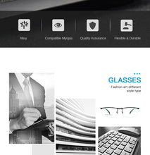 Load image into Gallery viewer, Business Men Browline Half Rim Glasses Frame Metal Alloy Eyeglasses Optical Eyewear Men&#39;s Spectacles Prescription Frames
