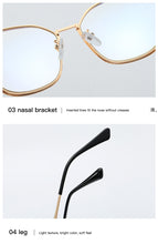 Load image into Gallery viewer, Clear Glasses Frame Computer Cell Phone Women Cat Eye Anti Blue Light Metal Eyewear Blocking Glasses Optical Spectacle Eyeglass