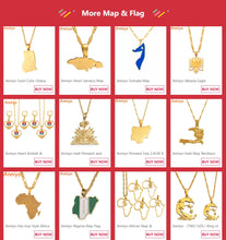 Carica l&#39;immagine nel visualizzatore di Gallery, Anniyo Gold Color Ghana Country Map With State Name Pendant Necklaces Charm Ghanaian Jewelry Gifts #019821