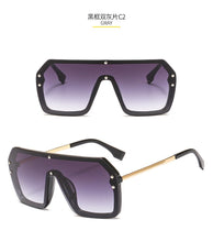 Load image into Gallery viewer, futuristic ff sunglasses women 2022 uv400 big rectangle fashion ff logo sunglasses oversized festival oculos de sol feminino