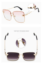 Load image into Gallery viewer, Square Bee Sunglasses Women Men Retro Brand designer Metal Frame Oversized Sun Glasses Female Grandient Shades Oculos