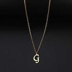 Women A-Z Alphabet Letter Pendant Necklaces Personalization Stainless Steel Necklace Glamour Jewelry